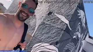 European Coach Strips Naked on a Spanish Beach