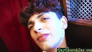 Hairy Bear Barebacks Teen in Church Gloryhole