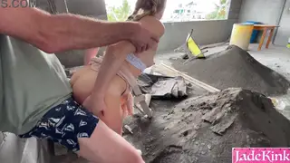 Blonde Latina Takes Creampie on Construction Site