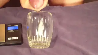 Asian Solo Stud Measures His Load in a Glass