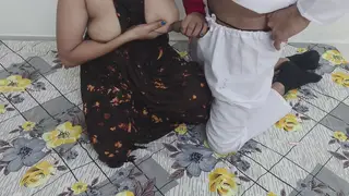 Indian Beauty in Lingerie Plays Intimate Game with Partner