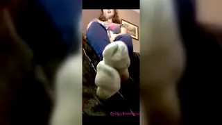 Curvy Brunette Dominates With Sweaty Feet
