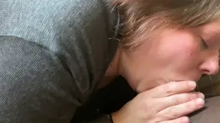 Mature MILF Gives Sloppy Blowjob to BBC Neighbor