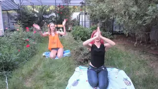 Teen Lesbians Lick Pussy Outdoors After Yoga