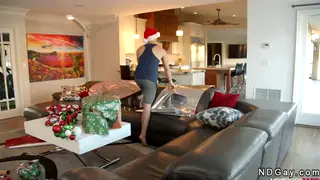Tattooed Stepbrothers Bareback on a Holiday Morning