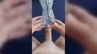 Mature Soloist Uses a Bottle to Edge His Cock
