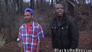 Slender Guy Takes Two Black Cocks in a Threesome