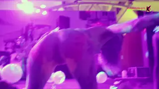 Petite Latinas Explore Each Other's Feet at a Club