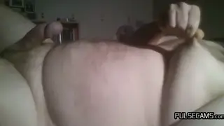 Chubby Bear Pleasures Himself on Live Webcam Feed