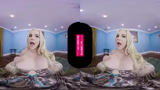 Busty Blonde Teases Her Wet Pussy with Toys in VR