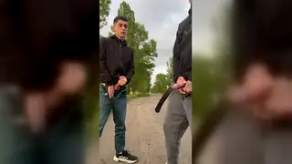 European Twinks Stroke Uncut Cocks in the Open Air