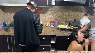 Curvy Latina Wife Services the Boss While Husband Watches