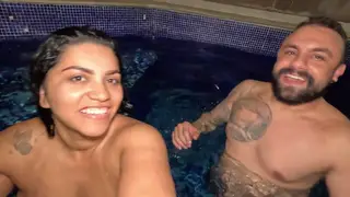 Voluptuous Woman Enjoys Poolside Blowjob Before Hotel Anal
