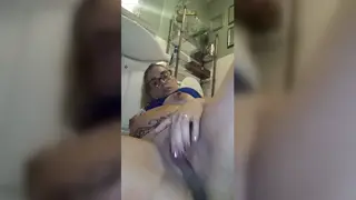 Pregnant BBW MILF Squirts During Bathroom Solo