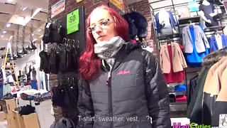 Redhead Petite Performs Blowjob During Casting Session