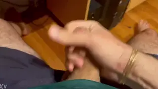 Muscular Jock Jerks Uncut Cock in Underwear