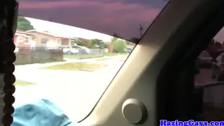 Teen Student Aims Cumshot at Boyfriend Outdoors