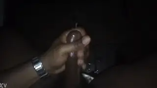 Muscular Guy Strokes BBC to Climax in Public