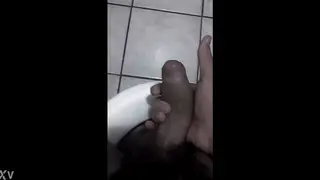 Student Strokes His Big Cock to Release