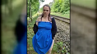 Pregnant European MILF Takes Creampie and Facial in Field