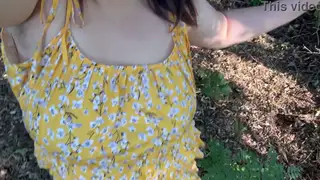 Curvy BBW MILF Fingers Hairy Pussy Deep in the Woods