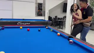 Blonde and Brunette Latinas Teach a Billiards Lesson That Turns Into a Casting Fuck