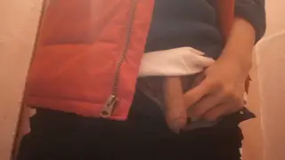 Twink Pisses in Multiple Outfits Across Bathroom