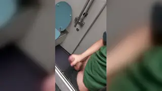 European Teen Moans Through Solo Climax in Train Bathroom