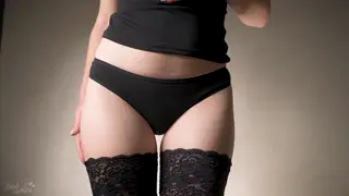 Curvy MILF Teases in Lace Lingerie and Fishnets