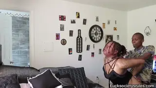 Ebony MILF Explores Lesbian Bondage With Strapon Play