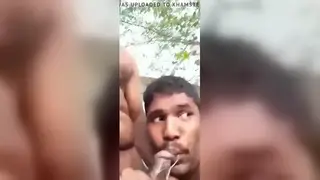Indian Bear Swallows Every Drop After an Outdoor Blowjob