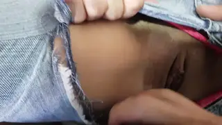 Brunette Latina Gets Fucked Through Torn Jeans