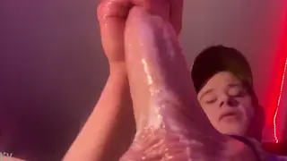 Solo Guy Strokes His Wet Length to the Edge