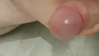 Guy Jerks Hard Cock Until Cum Shoots Across Abs