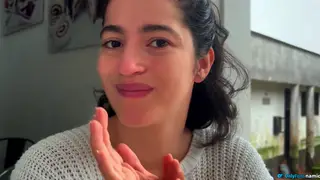 Busty Latina Neighbor Drains BBC with Oral and Handjob