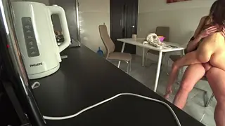 Cheating Wife Takes Her Neighbor on the Kitchen Counter