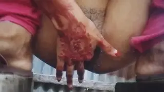 Indian Teen Explores Her Virgin Body in the Bathroom