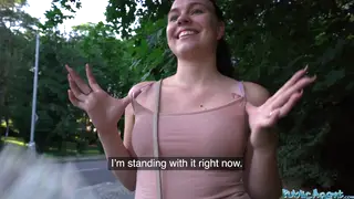 Brunette Gives POV Blowjob Then Takes Doggystyle Outdoors
