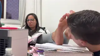 Latina Femdom Dominates Slave with Dirty Foot Worship