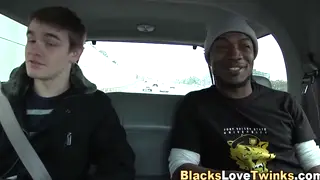 Twink Rides Ebony Cock in Interracial Hookup