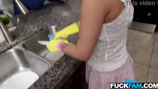 Petite Babe Gives a POV Blowjob Up Close