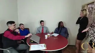 Curvy Latina Endures Office Gangbang with BBC Crew