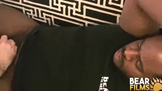 Hairy Bear Takes BBC Deep in Interracial Bareback
