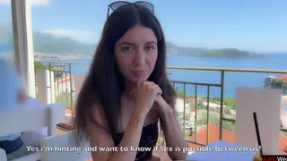 Petite Brunette Takes a Deep Outdoor Creampie