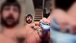 Hairy Amateur Rides a Toy for the First Time