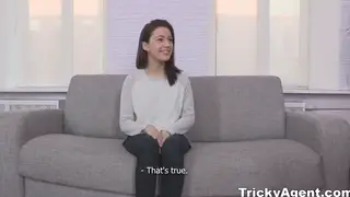 Petite Brunette Rides Agent During Casting Session