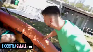 Hairy Teens Explore Lesbian Play Outdoors