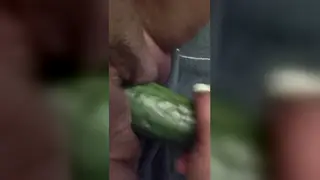 Curvy BBW Masturbates with a Cucumber Solo