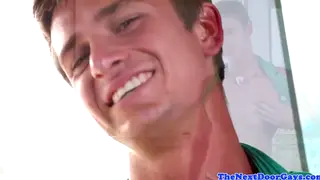 Muscular Jock Strokes Shaved Cock to Explosive Finish