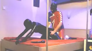 Bound Partner Fucked in Latex Doll Suit